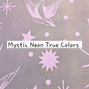 Pink Star and Bird Pattern Fabric